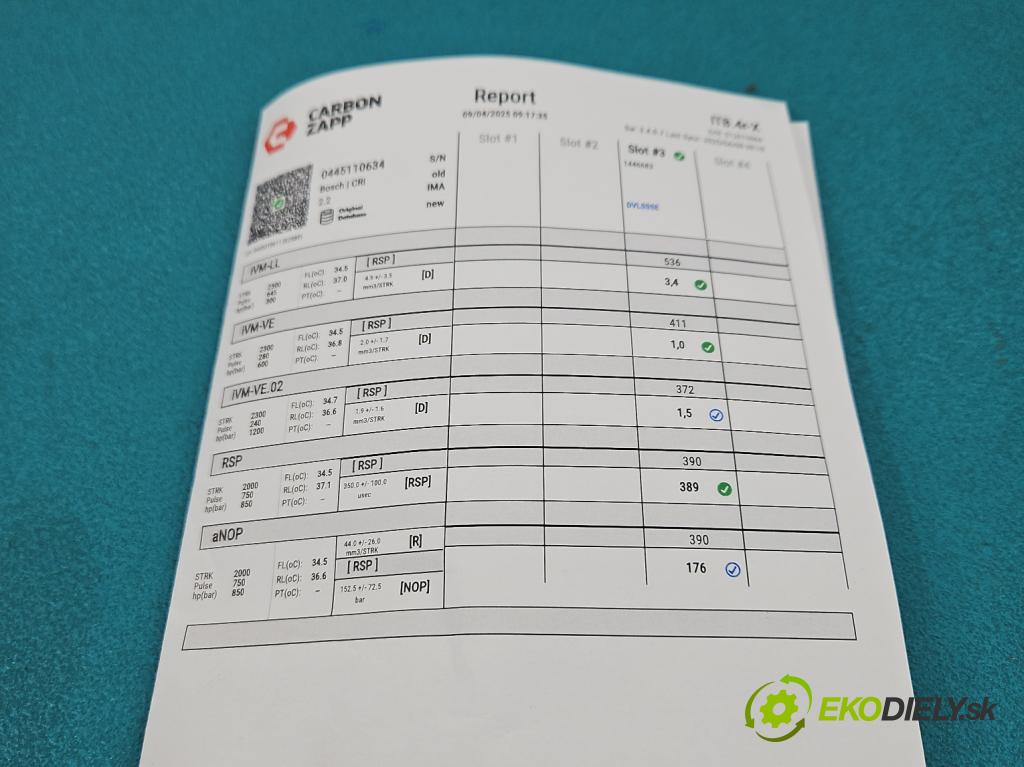 Renault Master III 2010-2024 2.3 dci 101 hp manual 74 kW 2299 cm3 5- vstřikovač 0445110634 (Vstřikovač paliva)