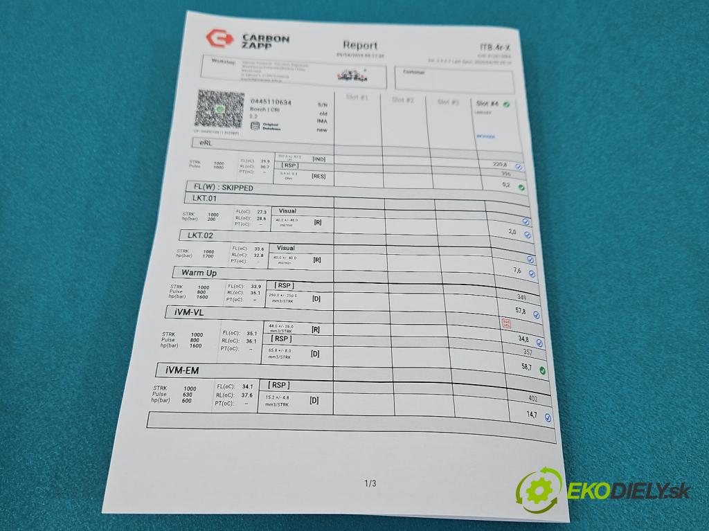 Renault Master III 2010-2024 2.3 dci 101 hp manual 74 kW 2299 cm3 5- vstřikovač 0445110634 (Vstřikovač paliva)