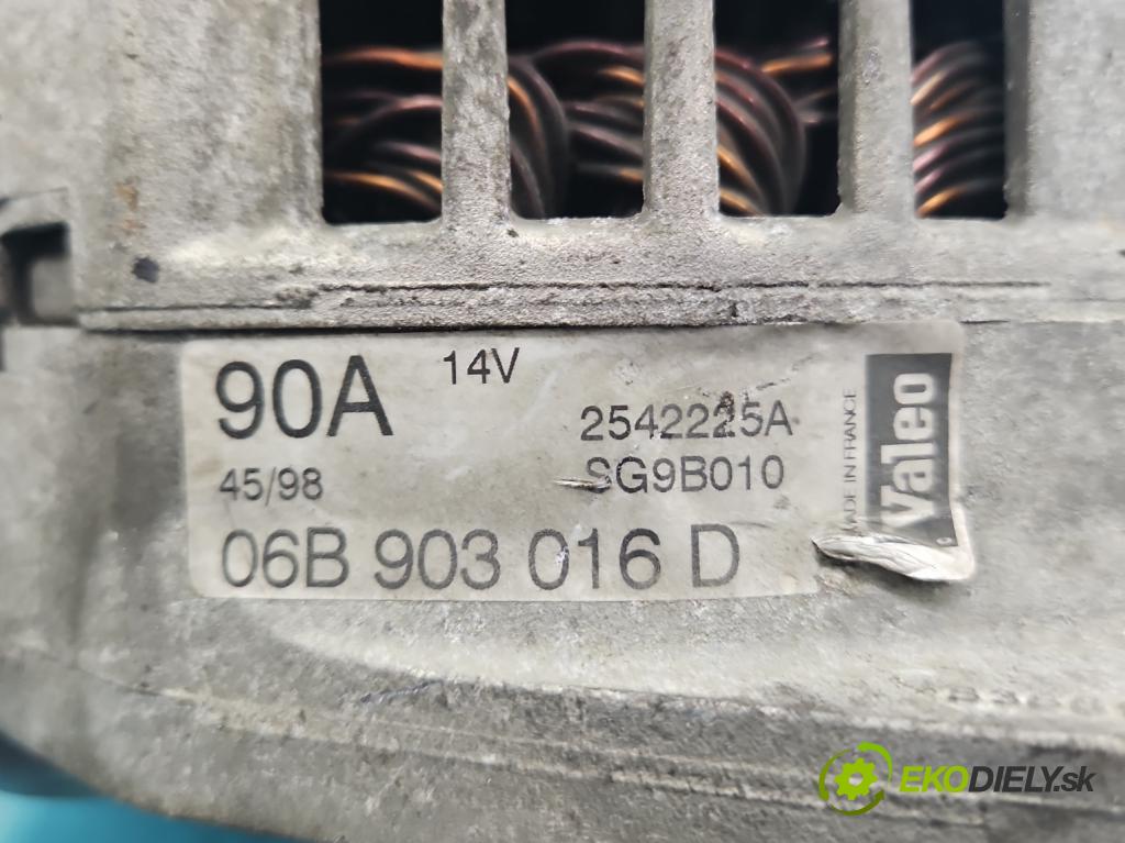 Vw Passat B5 1995-2005 1.6 8V 101 HP manual 74 kW 1595 cm3 4- Alternator 06B903016D (Alternátor)