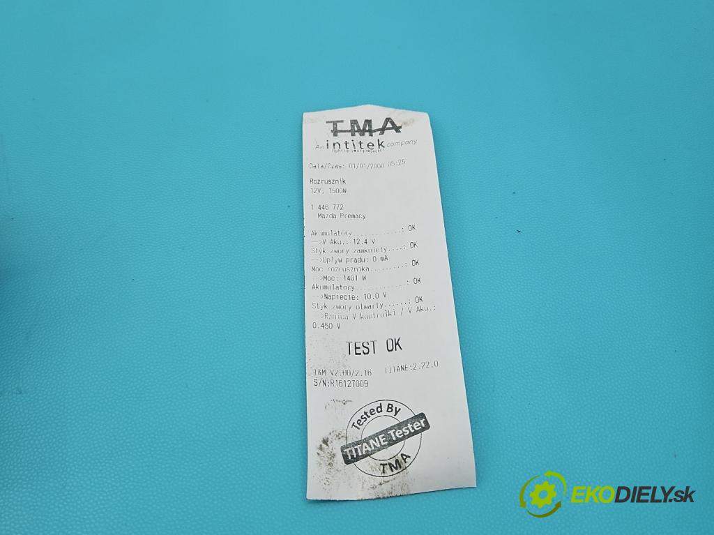 Mazda Premacy 2.0 ditd 101 HP manual 74 kW 1998 cm3 5- štartér M002T87471 (Štartér)