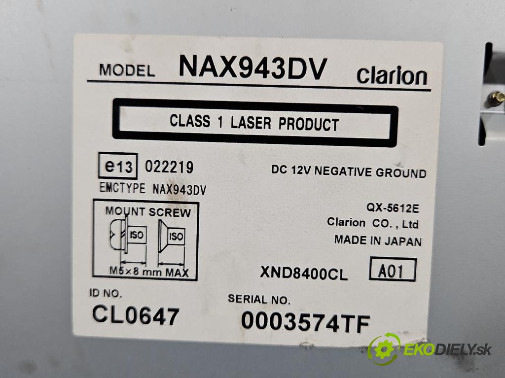 Infiniti FX I 2003-2008 3.5 V6 280KM automatic 206 kW 3498 cm3 5- Navigace: čtečka NAX943DV