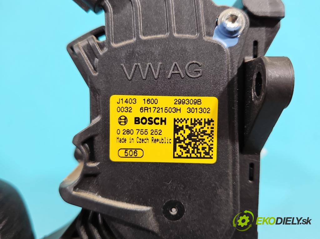 Skoda Rapid 2012-2019 1.2 TSI 86 hp manual 63 kW 1197 cm3 5- pedal plyn: potenciometr: 6R1721503H