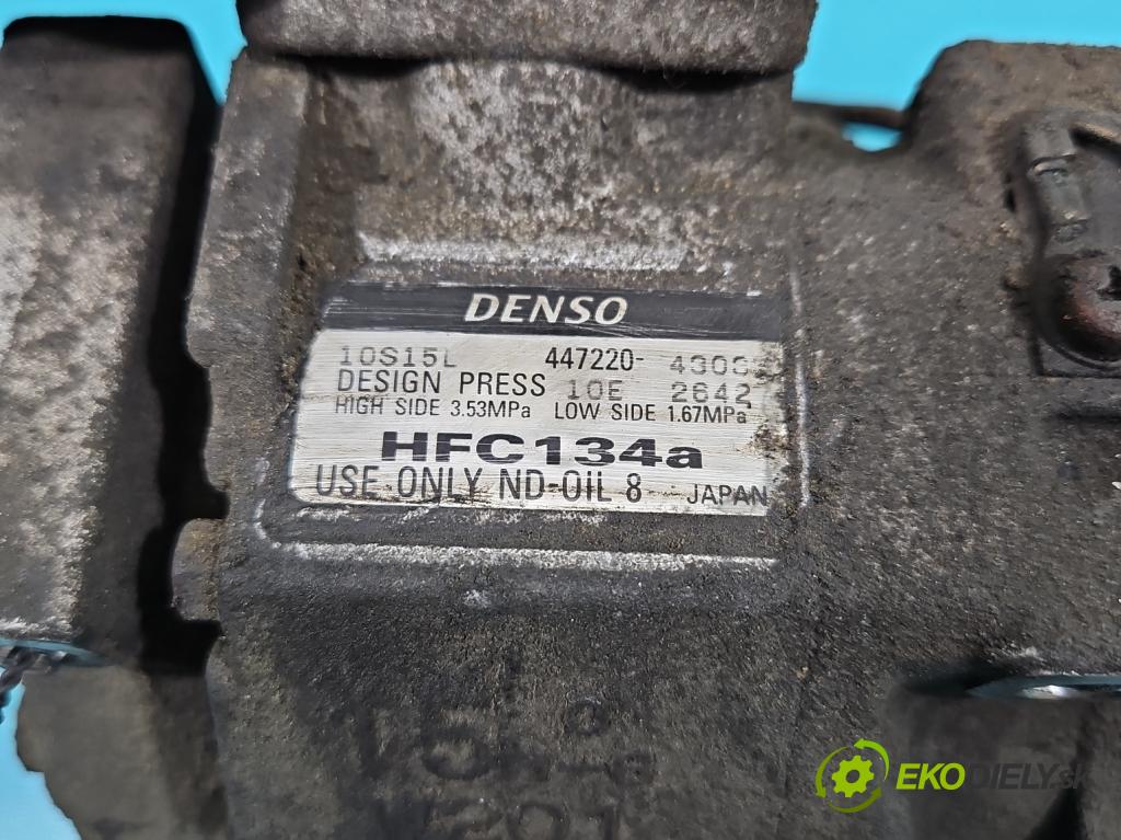 Toyota Rav4 II 2000-2005 2.0 D4D 116 HP manual 85 kW 1995 cm3 5- Kompresor: klimatizácie 447220-4303 (Kompresor klimatizácie)