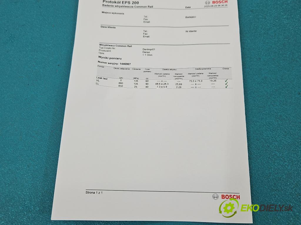Toyota Rav4 II 2000-2005 2.0 D4D 116 HP manual 85 kW 1995 cm3 5- vstrek 23670-27030 (Vstrekovač paliva)