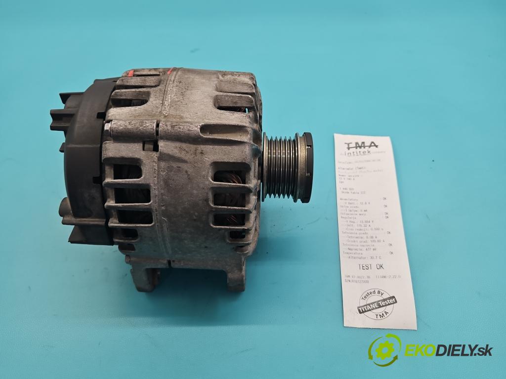Skoda Fabia III 2014- 2021 1.0 MPI 60 HP manual 44 kW 999 cm3 5- Alternator 04C903026F (Alternátor)