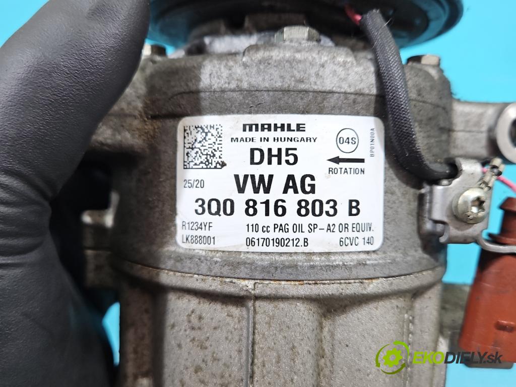 Skoda Fabia III 2014- 2021 1.0 MPI 60 HP manual 44 kW 999 cm3 5- Kompresor: klimatizácie 3Q0816803B (Kompresor klimatizácie)