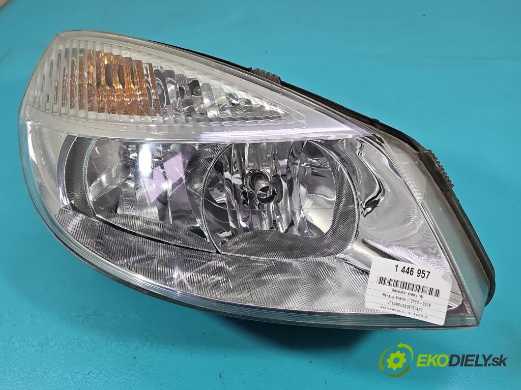 Renault Scenic II 2003-2009 2.0 16V 135 HP manual 99 kW 1998 cm3 5- Reflektor: pravý  (Svetlo predné pravé)