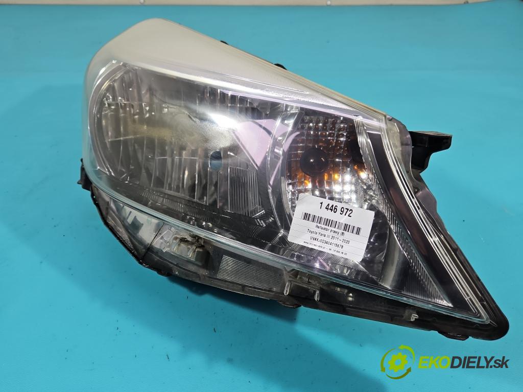 Toyota Yaris III 2011-2020 1.3 vvti 99 HP manual 73 kW 1329 cm3 5- Reflektor: pravý  (Svetlo predné pravé)