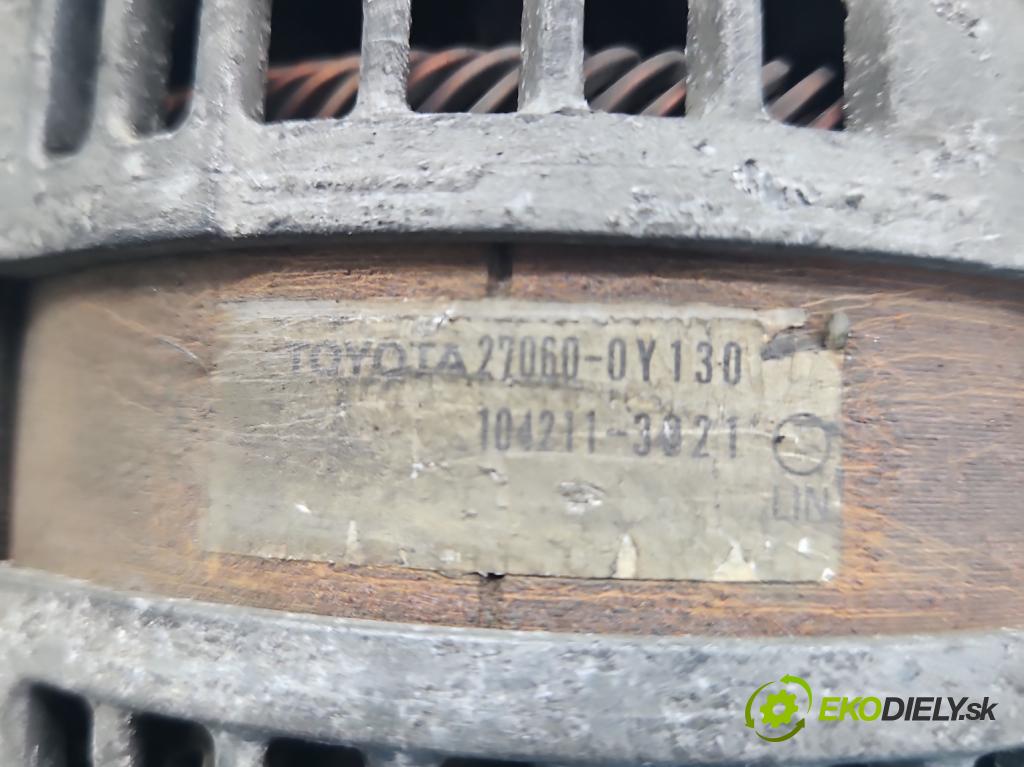 Toyota Yaris III 2011-2020 1.3 vvti 99 HP manual 73 kW 1329 cm3 5- Alternator 27060-0Y130 (Alternátor)