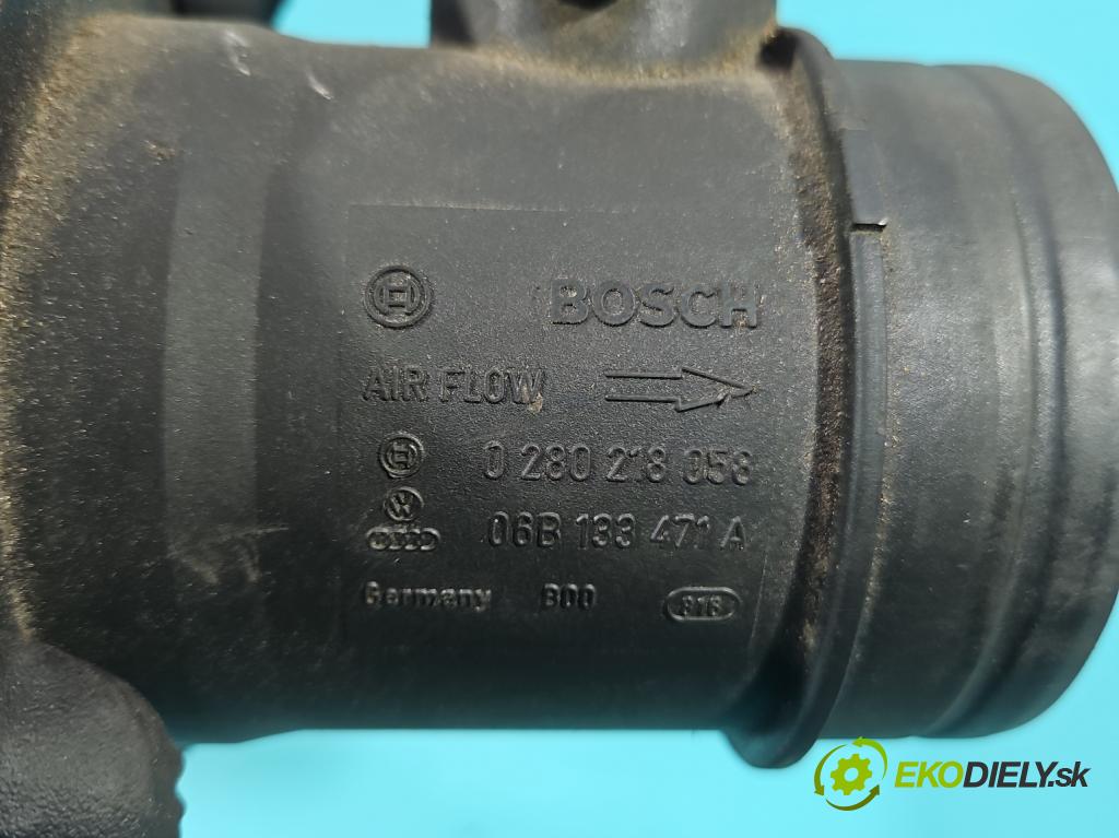Audi A4 B6 2000-2004 2.0 20V 131 HP manual 96 kW 1984 cm3 4- průtokoměr: 0280218058 (Váha vzduchu)