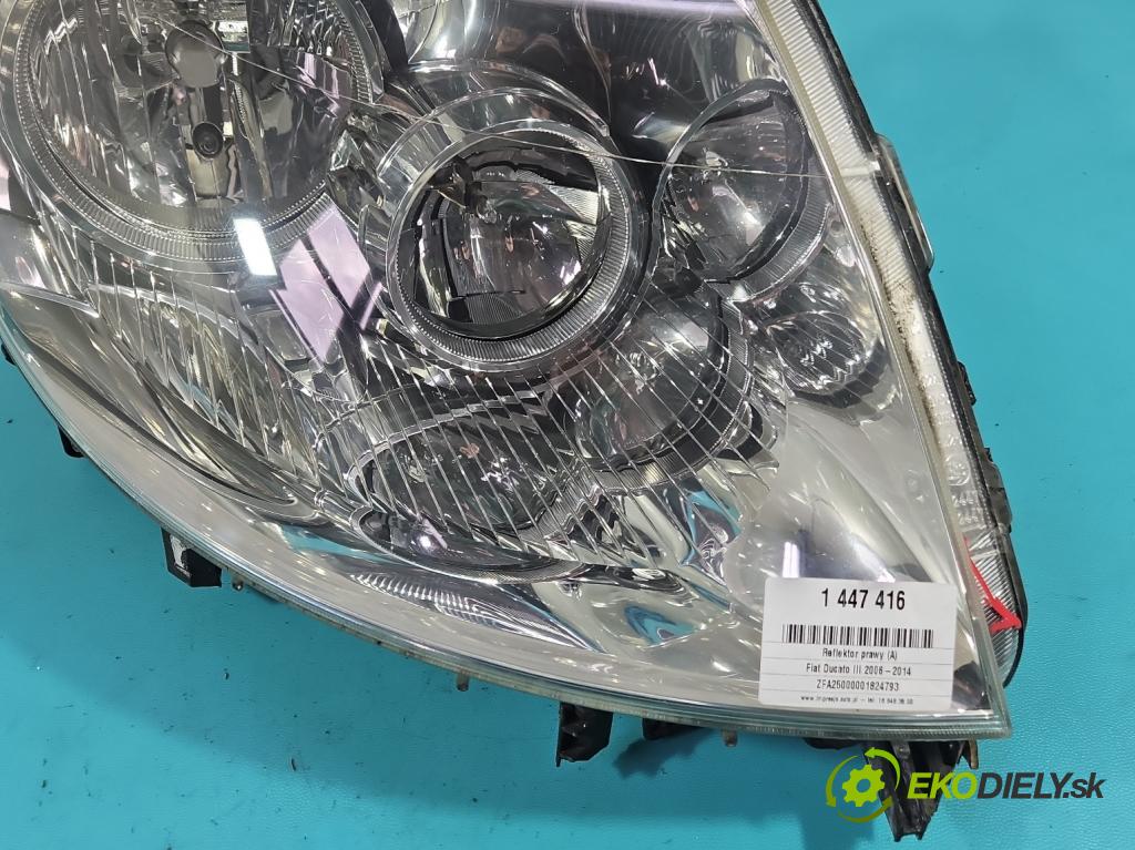 Fiat Ducato III 2006-2014 2.3 jtd 120 HP manual 88 kW 2287 cm3 5- Reflektor: pravý 1340663080 (Svetlo predné pravé)