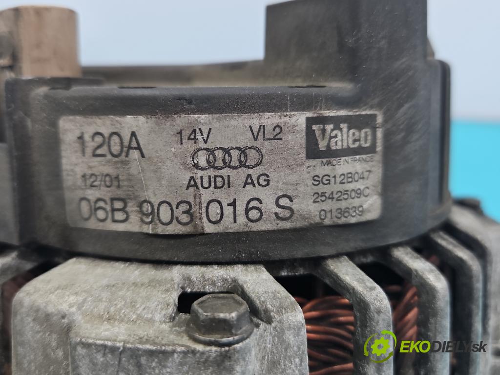 Audi A4 B6 2000-2004 2.0 20V 131 HP manual 96 kW 1984 cm3 4- Alternator 06B903016S (Alternátor)