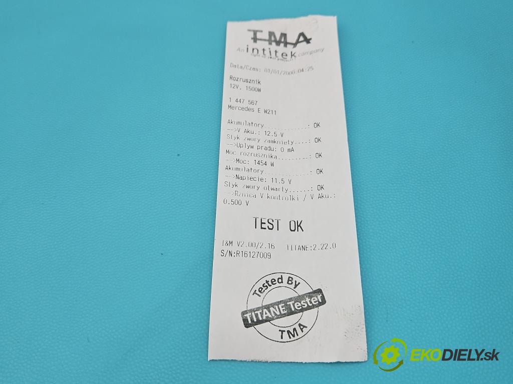 Mercedes E W211 2002-2009 3.0 V6 CDI 190 hp automatic 140 kW 2987 cm3 4- startér: 0051517701 (Startéry)