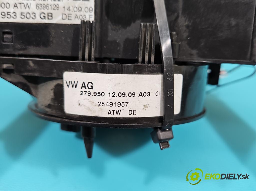 Skoda Fabia II 2007-2014 1.2 12V 69KM manual 51 kW 1198 cm3 5- prepínač komplex: 7H0953503GB (Prepínacie páčky pod volantom)