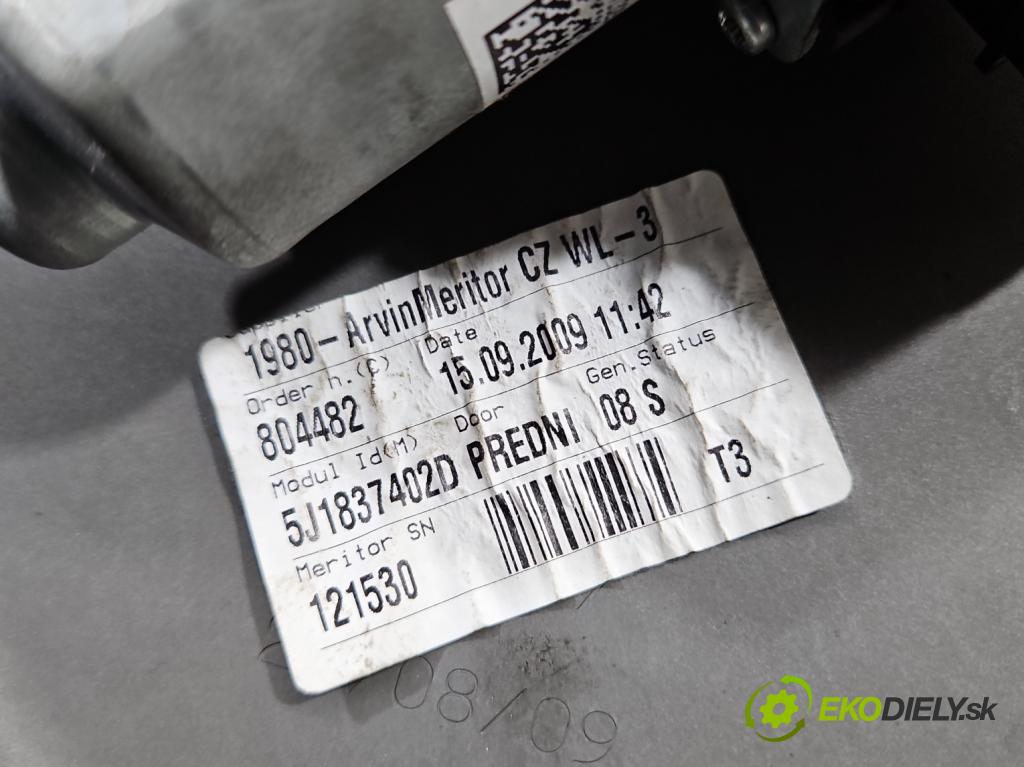 Skoda Fabia II 2007-2014 1.2 12V 69KM manual 51 kW 1198 cm3 5- mechanismus stahování přední pravý 6Q2959801F