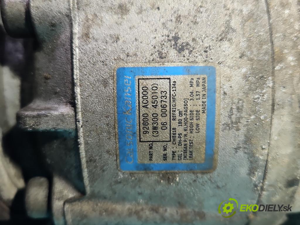 Infiniti FX I 2003-2008 3.5 V6 280KM: automatic 206 kW 3498 cm3 5- Kompresor: klimatizácie 92600AC000 (Kompresor klimatizácie)