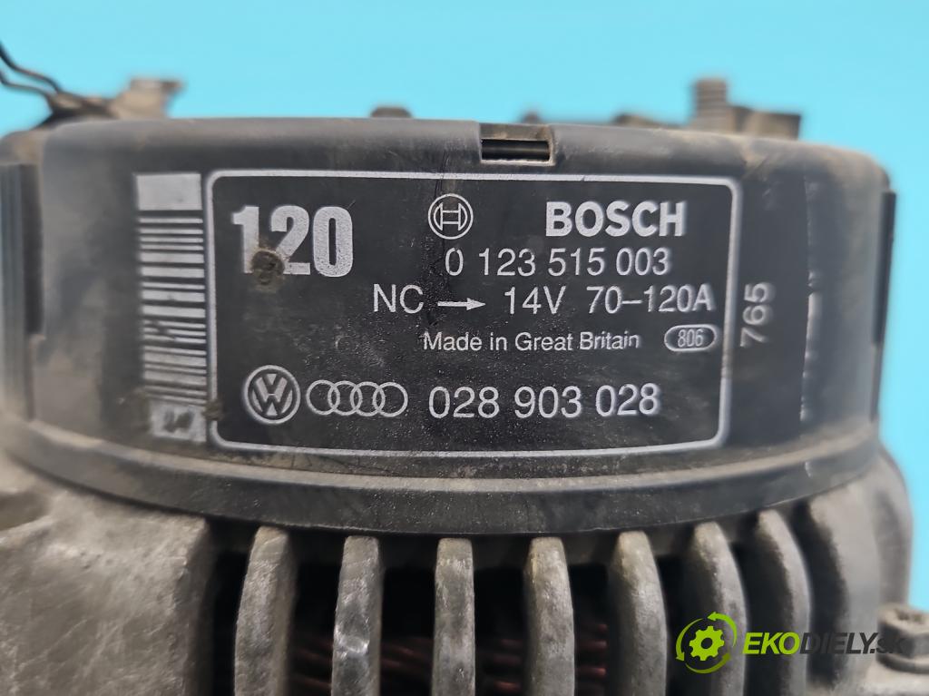 Vw Passat B5 1995-2005 1.9 tdi 110 HP manual 81 kW 1896 cm3 4- Alternator 0123515003 (Alternátor)