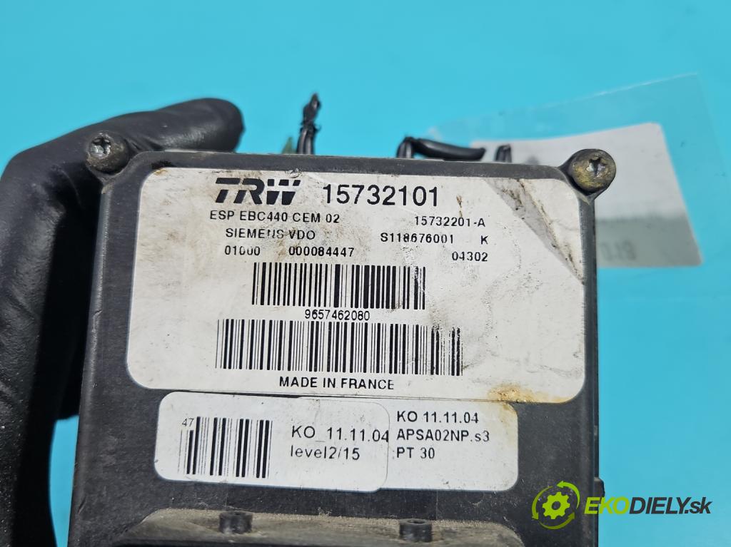 Peugeot 407 2.2 16V 158 HP manual 116 kW 2230 cm3 5- čerpadlo abs 9657462080 (Pumpa ABS)