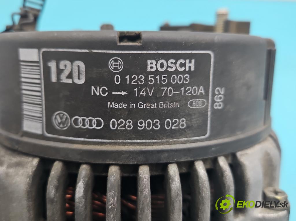 Vw Passat B5 1995-2005 1.9 tdi 110 HP manual 81 kW 1896 cm3 5- Alternator 0123515003 (Alternátor)