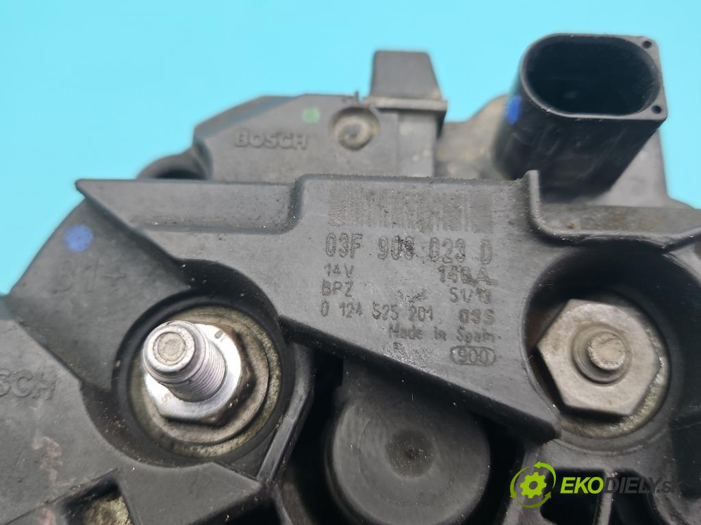 Skoda Rapid 2012-2019 1.2 TSI 86 HP manual 63 kW 1197 cm3 5- Alternator 03F903023D (Alternátor)