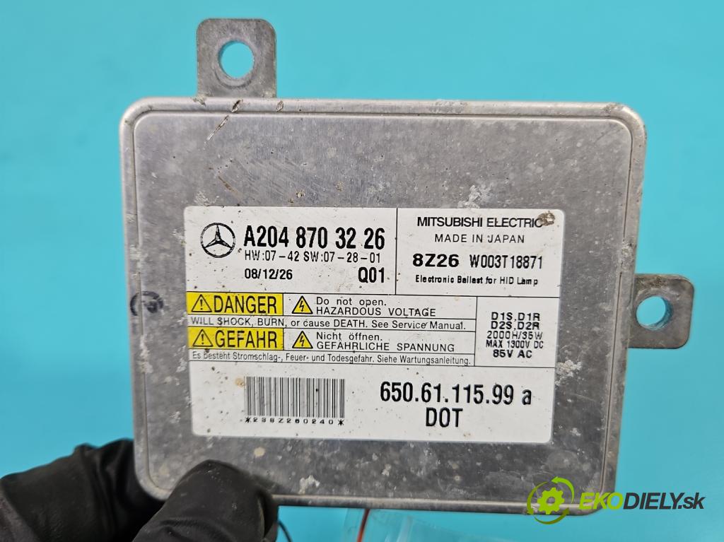 Mercedes GLK X204 2008-2015 2,2.0 CDI 170 HP automatic 125 kW 2143 cm3 5- střídač: xenon A2048703226 (Riadiaca jednotka xenónu)