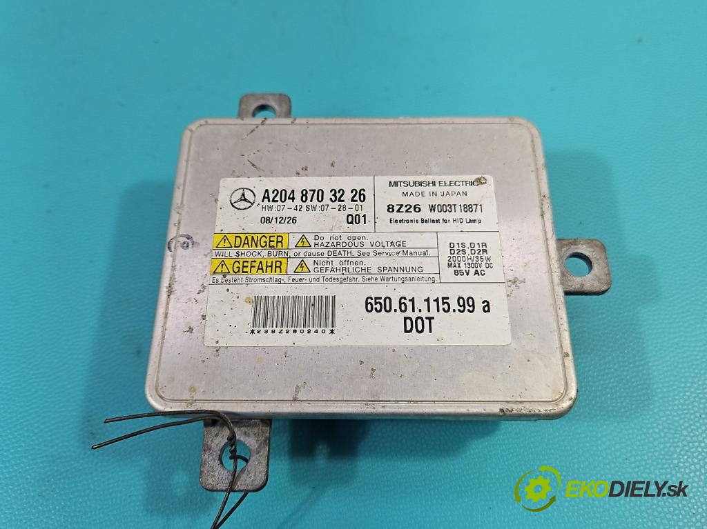 Mercedes GLK X204 2008-2015 2,2.0 CDI 170 HP automatic 125 kW 2143 cm3 5- střídač: xenon A2048703226 (Riadiaca jednotka xenónu)