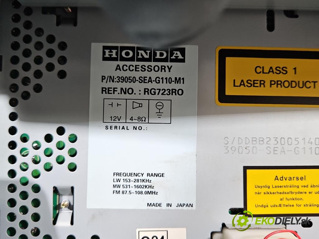 Honda Accord VII 2002-2008 2.0 16V 155 HP manual 114 kW 1998 cm3 4- Radio originál 39050-SEA-G110-M1