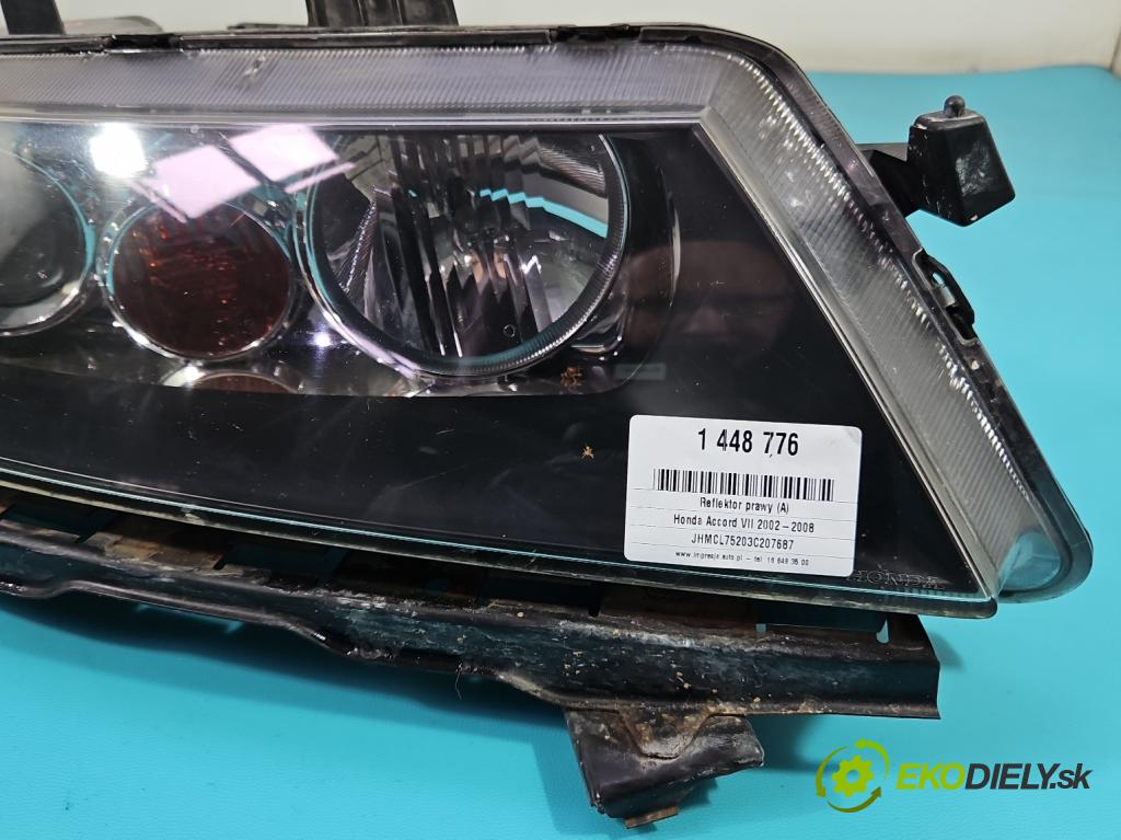Honda Accord VII 2002-2008 2.0 16V 155 HP manual 114 kW 1998 cm3 4- Reflektor: pravý  (Svetlo predné pravé)