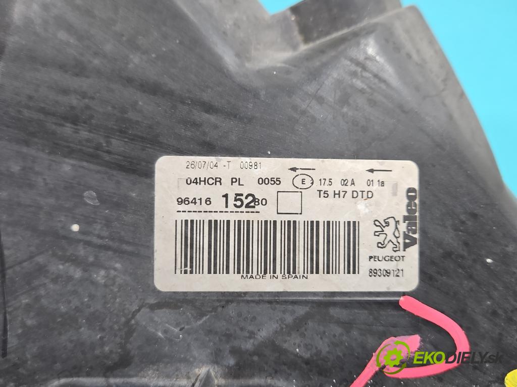 Peugeot 307 1.6 16V 109 HP manual 80 kW 1587 cm3 5- Reflektor: pravý 9641615280 (Svetlo predné pravé)