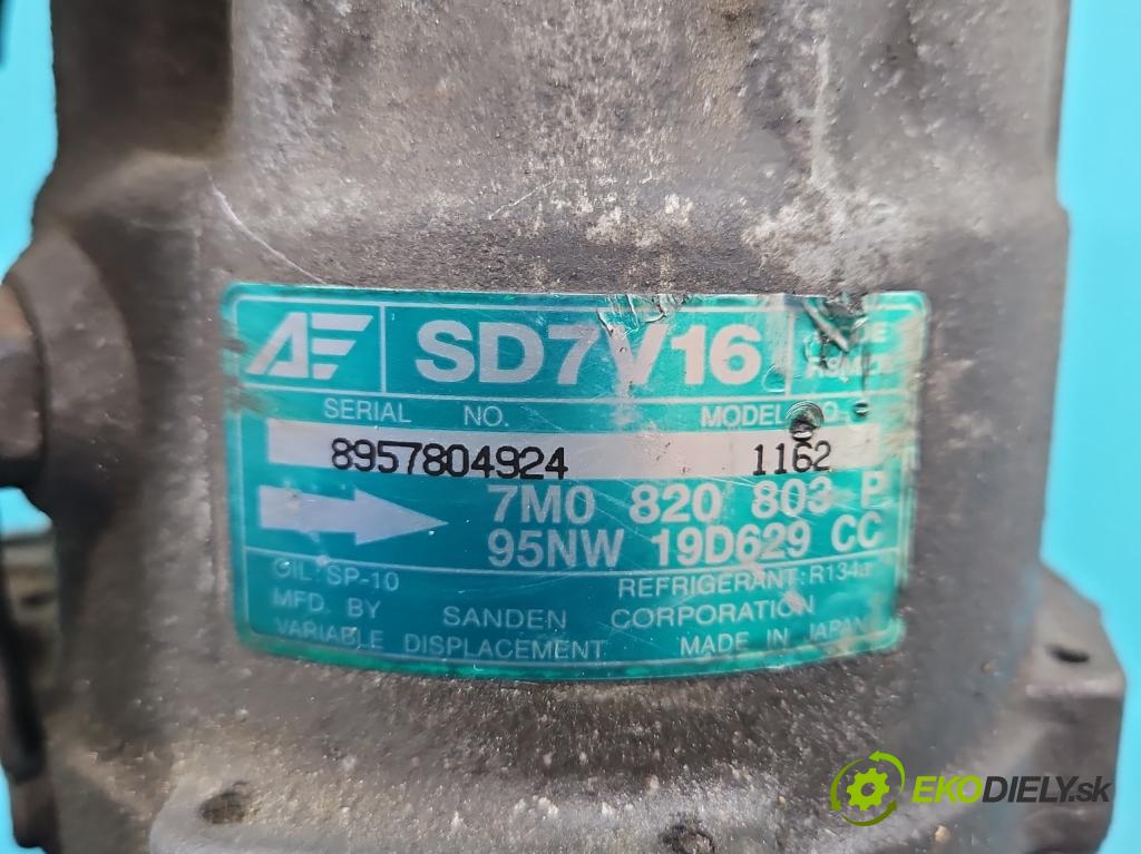 Vw Golf III 1991-1998 1.6 8V 101 hp manual 74 kW 1595 cm3 5- Kompresor: klíma 7M0820803P (Kompresory)