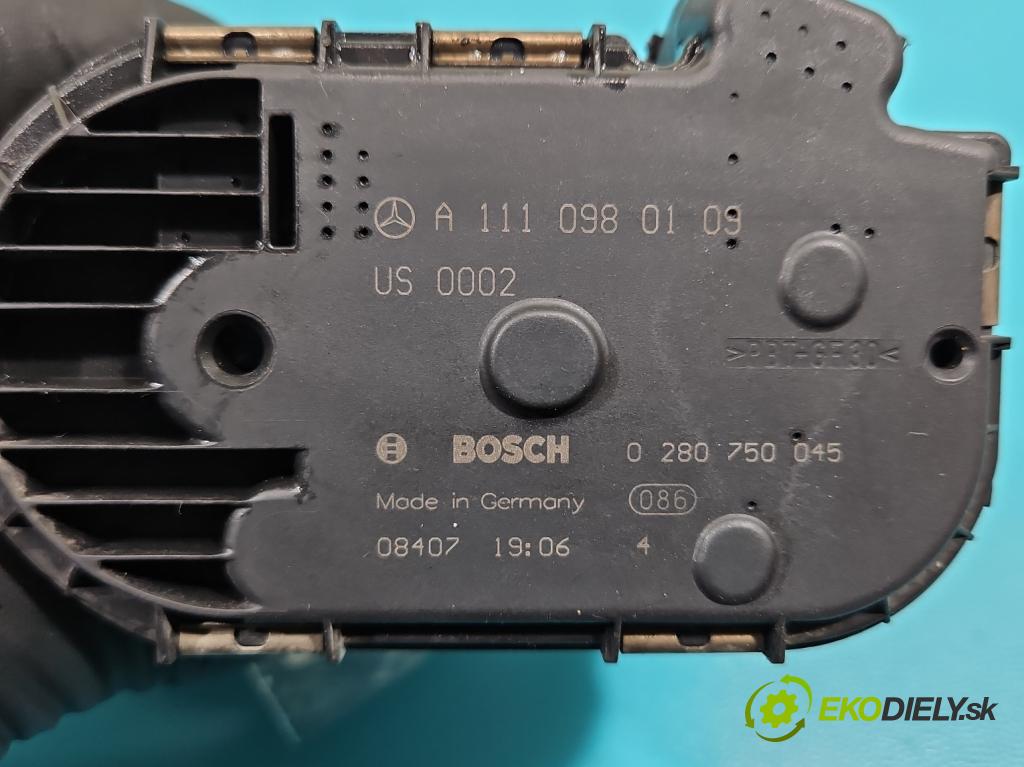 Mercedes C W203 2000-2007 2.0 kompressor 163 HP manual 120 kW 1998 cm3 4- klapka A1110980109 (Škrtiaca klapka)