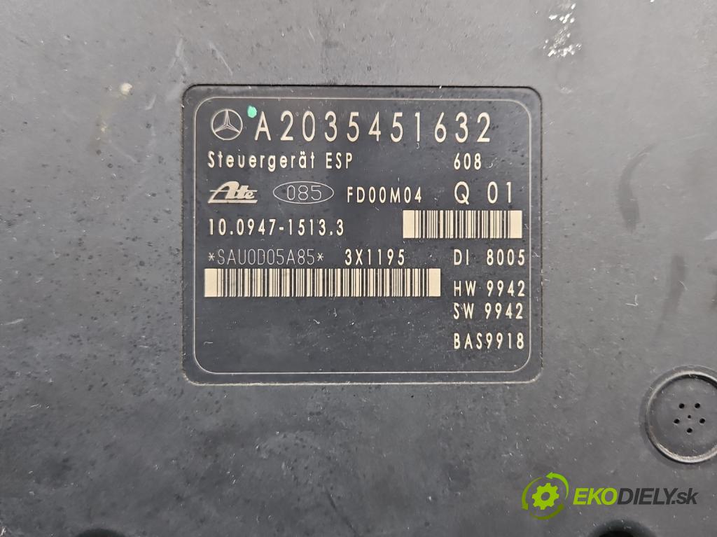 Mercedes C W203 2000-2007 2.0 kompressor 163 hp manual 120 kW 1998 cm3 4- čerpadlo abs A0044310512 (Pumpy brzdové)