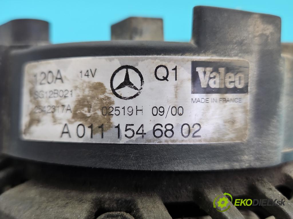 Mercedes C W203 2000-2007 2.0 kompressor 163 HP manual 120 kW 1998 cm3 4- Alternator A0111546802 (Alternátor)