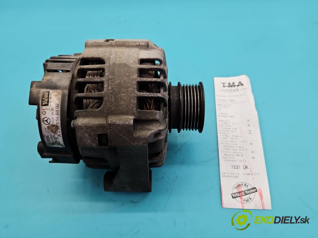 Mercedes C W203 2000-2007 2.0 kompressor 163 HP manual 120 kW 1998 cm3 4- Alternator A0111546802 (Alternátor)