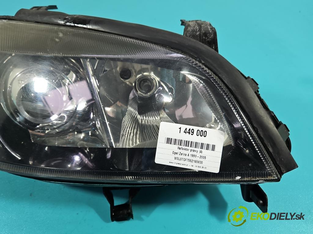 Opel Zafira A 1999-2005 2.0 dti 101 HP manual 74 kW 1995 cm3 5- Reflektor: pravý 24434827 (Svetlo predné pravé)