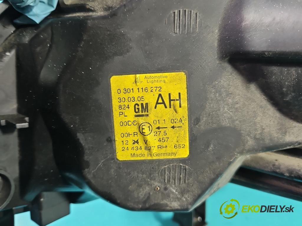 Opel Zafira A 1999-2005 2.0 dti 101 HP manual 74 kW 1995 cm3 5- Reflektor: pravý 24434827 (Svetlo predné pravé)