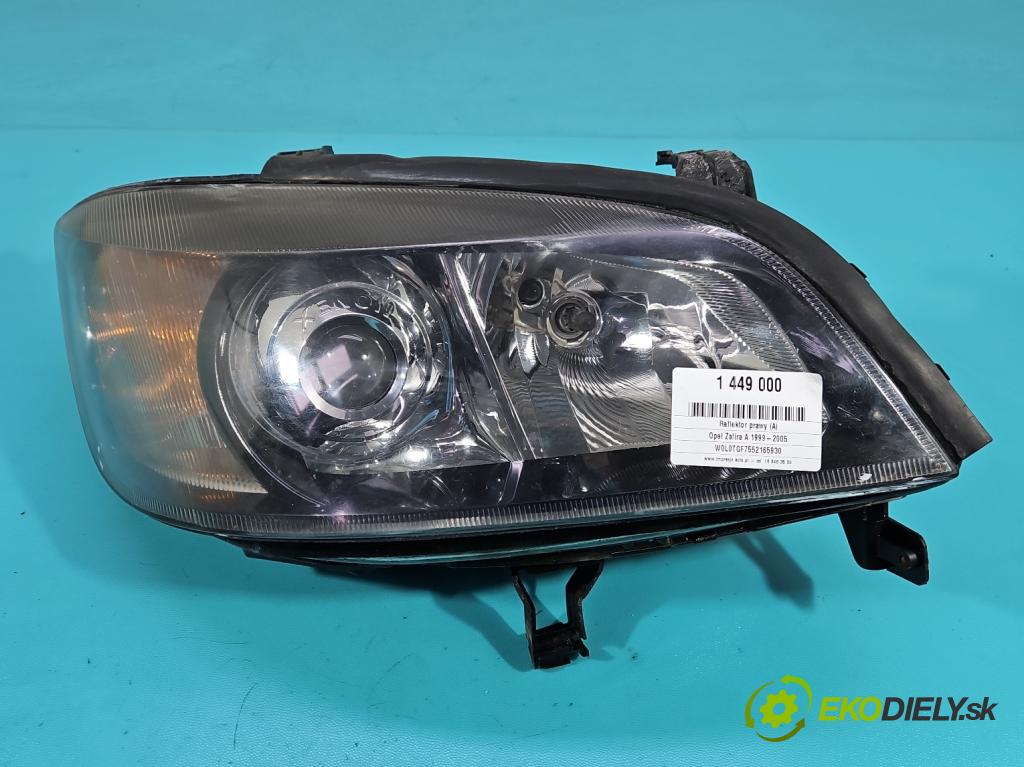 Opel Zafira A 1999-2005 2.0 dti 101 HP manual 74 kW 1995 cm3 5- Reflektor: pravý 24434827 (Svetlo predné pravé)