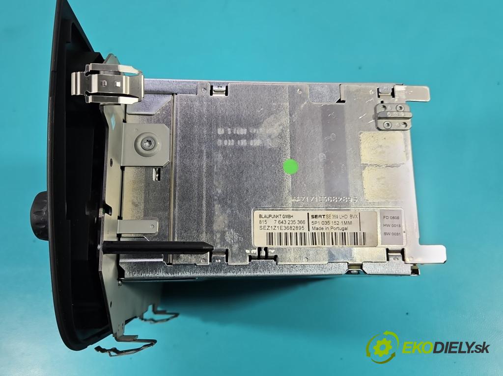 Seat Toledo III 2004-2009 1.6 SR 102 HP manual 75 kW 1595 cm3 5- Radio originál 5P1035152