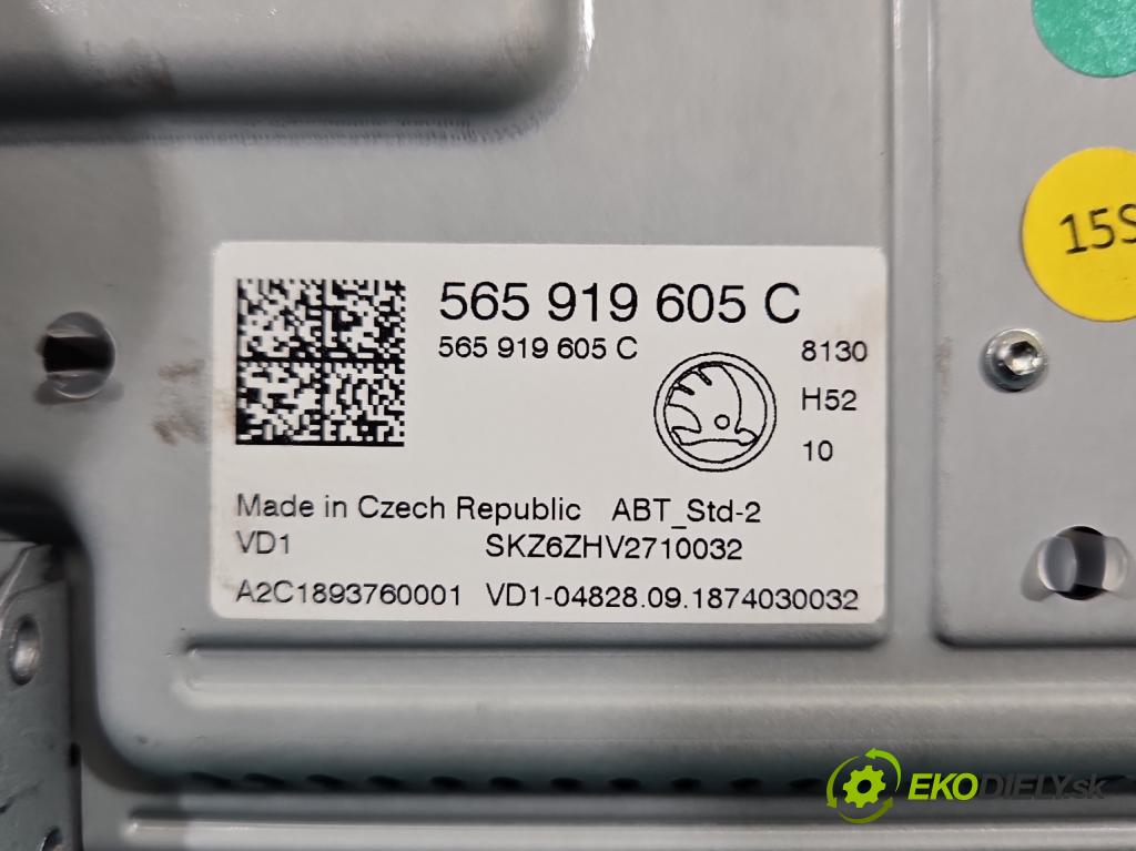 Skoda Karoq 2017- 1.5 TSI 150 HP automatic 110 kW 1498 cm3 5- Radio originál 565919605C