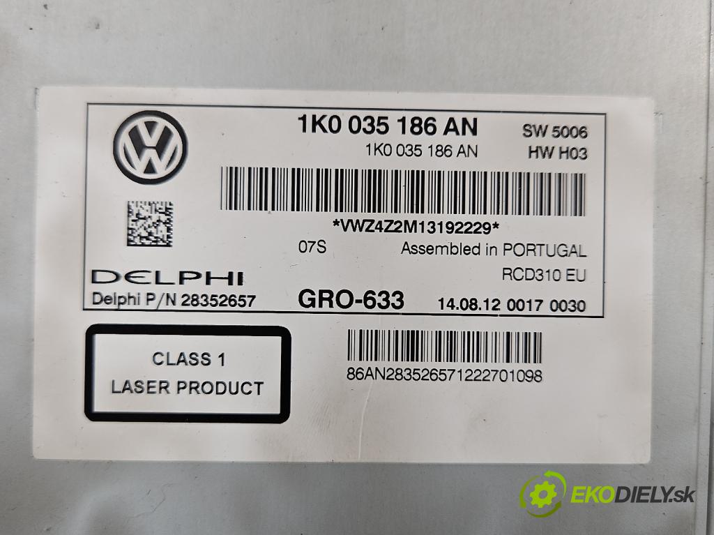 Vw Passat CC 2008-2016 2.0 tdi 140 HP automatic 103 kW 1968 cm3 4- Radio originál 1K0035186AN