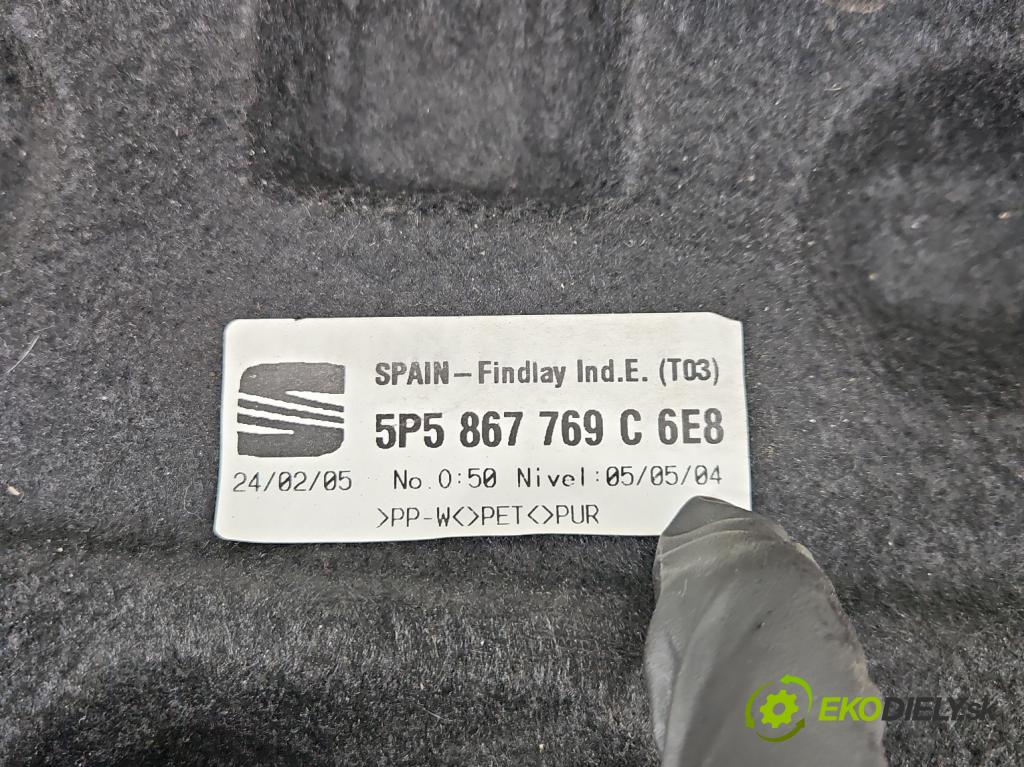 Seat Toledo III 2004-2009 1.6 SR 102 HP manual 75 kW 1595 cm3 5- zadná 5P5867769C (Pláto zadné)