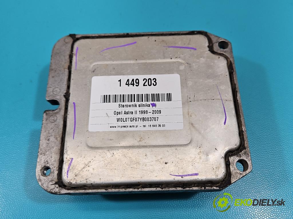 Opel Astra II 1998-2009 1.8 16V 116 HP manual 85 kW 1796 cm3 2- riadiaca jednotka motora 90560476