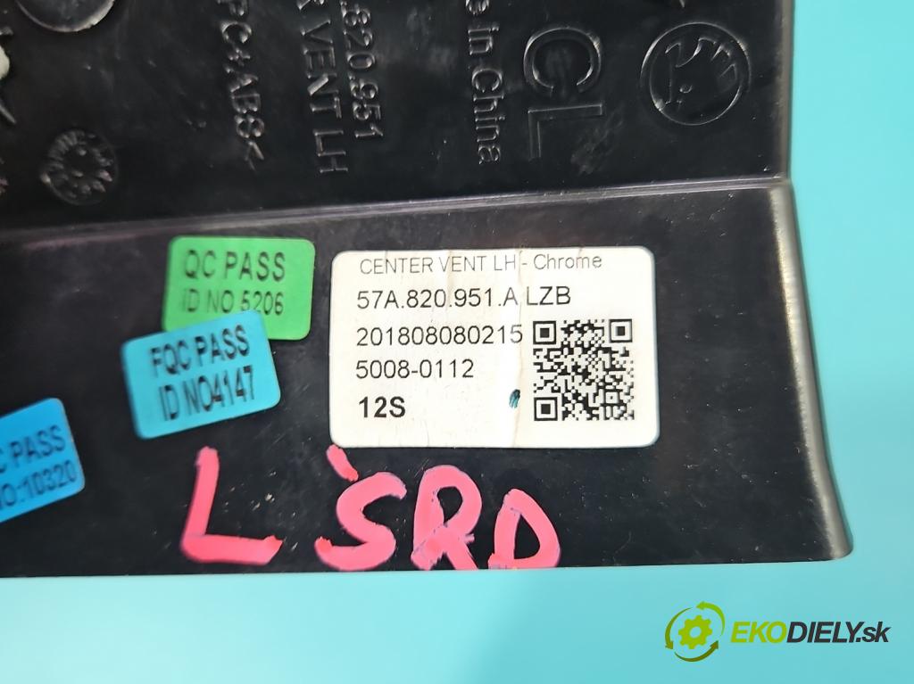 Skoda Karoq 2017- 1.5 TSI 150 HP automatic 110 kW 1498 cm3 5- Mřížka: kúrenia stredová 57A820952A (Mriežka kúrenia (fukár))