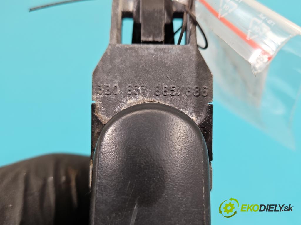 Seat Toledo III 2004-2009 1.6 SR 102 HP manual 75 kW 1595 cm3 5- rukoväť predné ľavé mimo: 3B0837885 (Kľučka dverí vonkajšia predná ľavá)