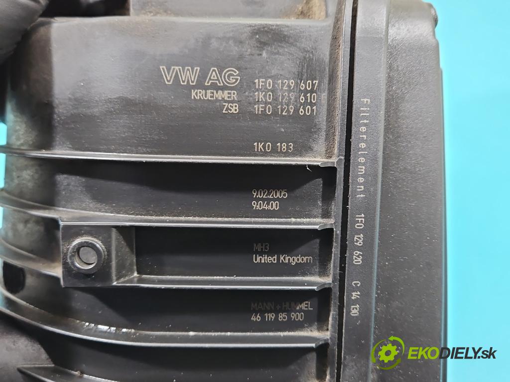 Seat Toledo III 2004-2009 1.6 SR 102 HP manual 75 kW 1595 cm3 5- obal filtra vzduchu 1F0129607 (Obal filtra vzduchu)