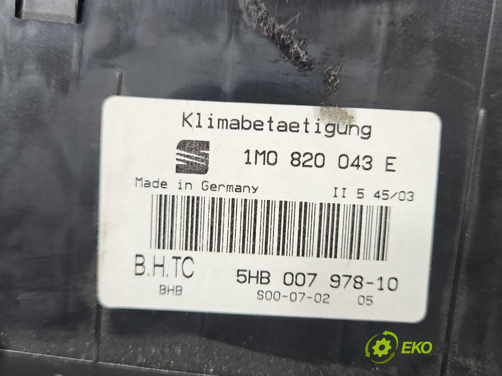 Seat Leon I 1999-2005 1.6 16V 105 HP manual 77 kW 1598 cm3 5- panel kúrenia 1M0820043E