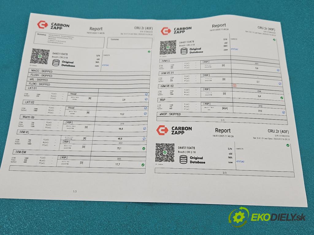 Bmw X3 F25 2010-2017 2.0d 184hp automatic 135 kW 1995 cm3 5- vstrek 0445110478 (Vstrekovač paliva)