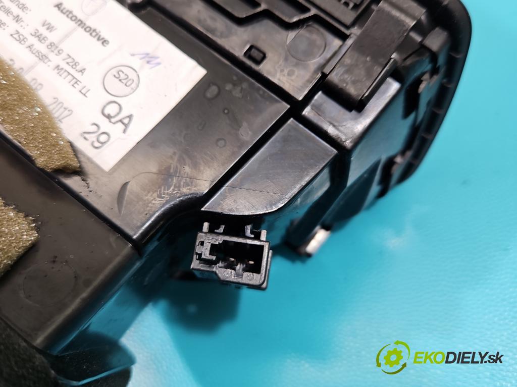 Vw Passat CC 2008-2016 2.0 tdi 140 HP automatic 103 kW 1968 cm3 4- Mřížka: kúrenia stredová 3AB819728A (Mriežka kúrenia (fukár))