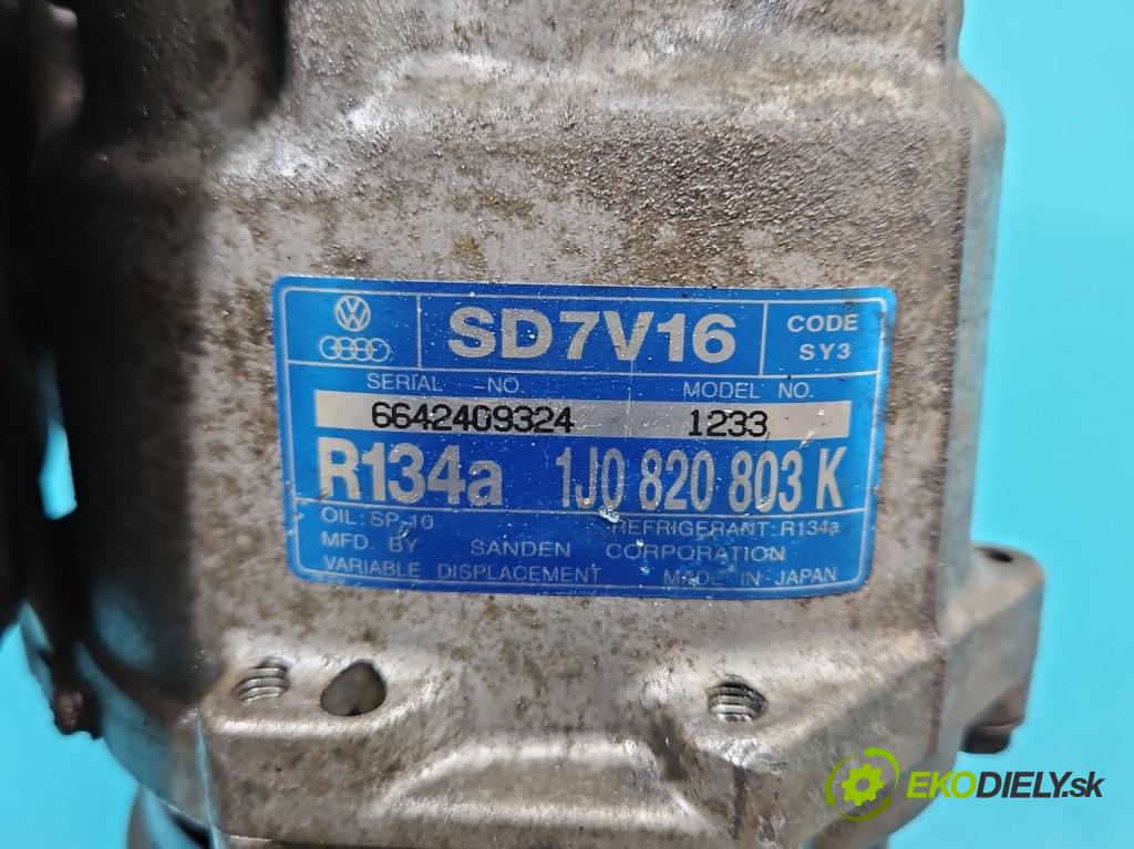 Seat Leon I 1999-2005 1.6 16V 105 hp manual 77 kW 1598 cm3 5- Kompresor: klíma 1J0820803K (Kompresory)