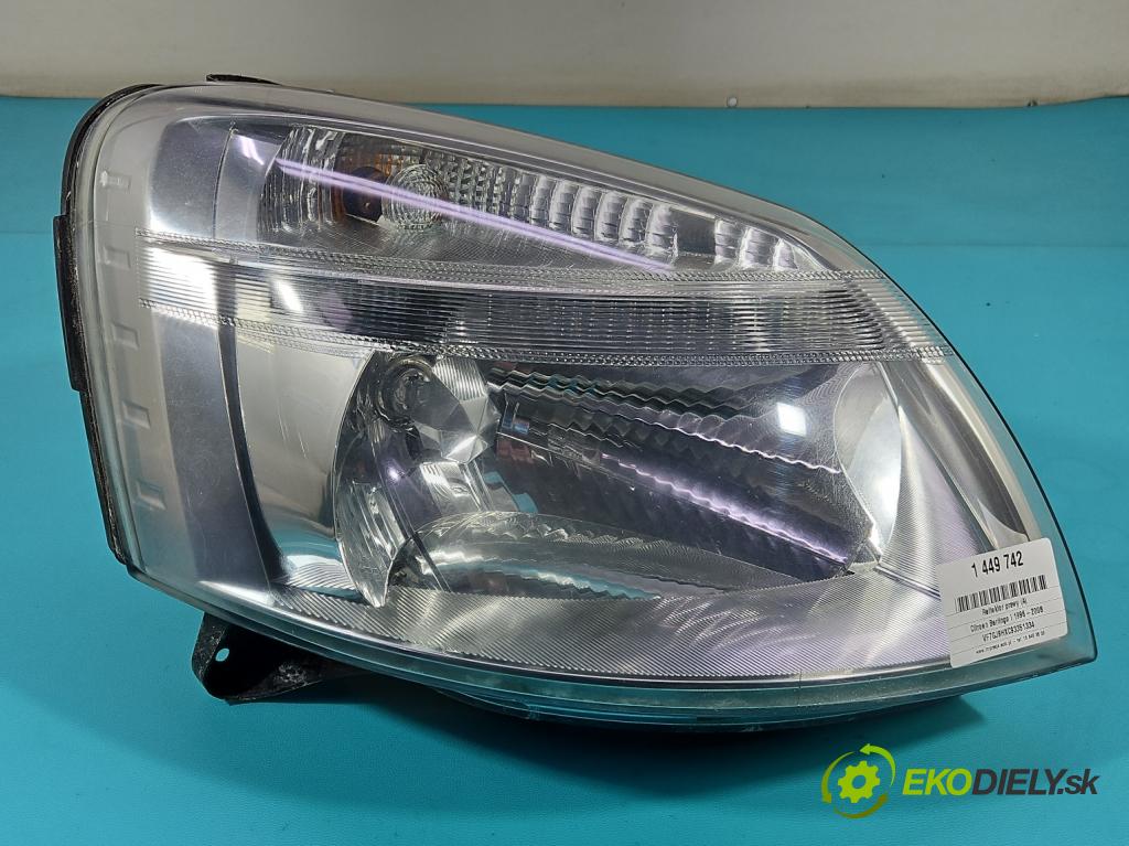 Citroen Berlingo I 1996-2008 1.6 hdi 90 HP manual 66 kW 1560 cm3 5- Reflektor: pravý  (Svetlo predné pravé)